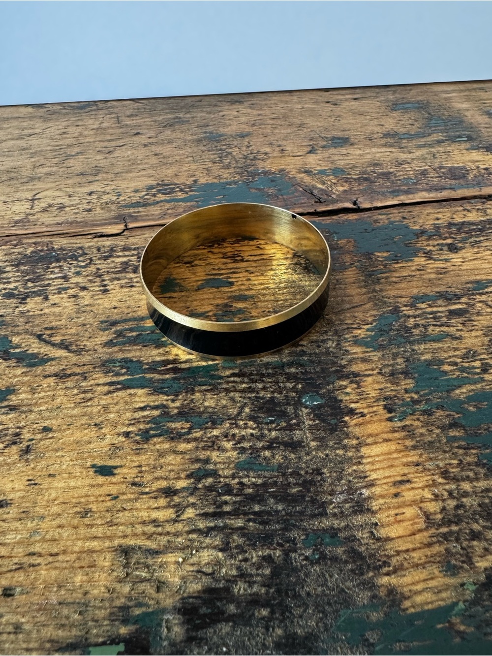 Gold and Black Bangle Bracelet